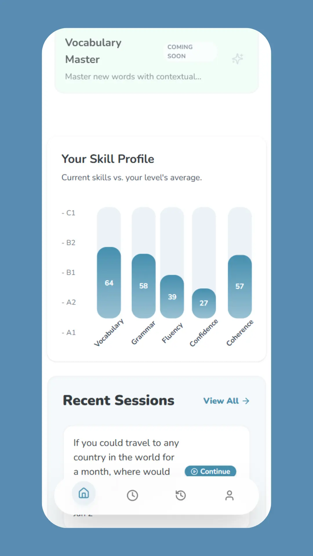 Gamified Progress Dashboard - JAM English